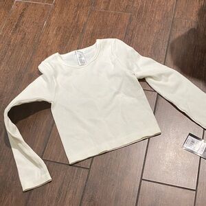 Art Class White Ribbed Top